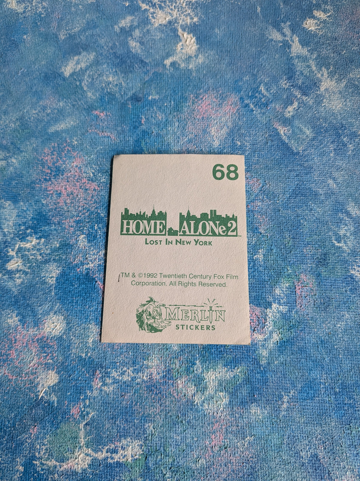 Vintage Home Alone 2: Lost In New York Sticker #68 - 1992 - Merlin