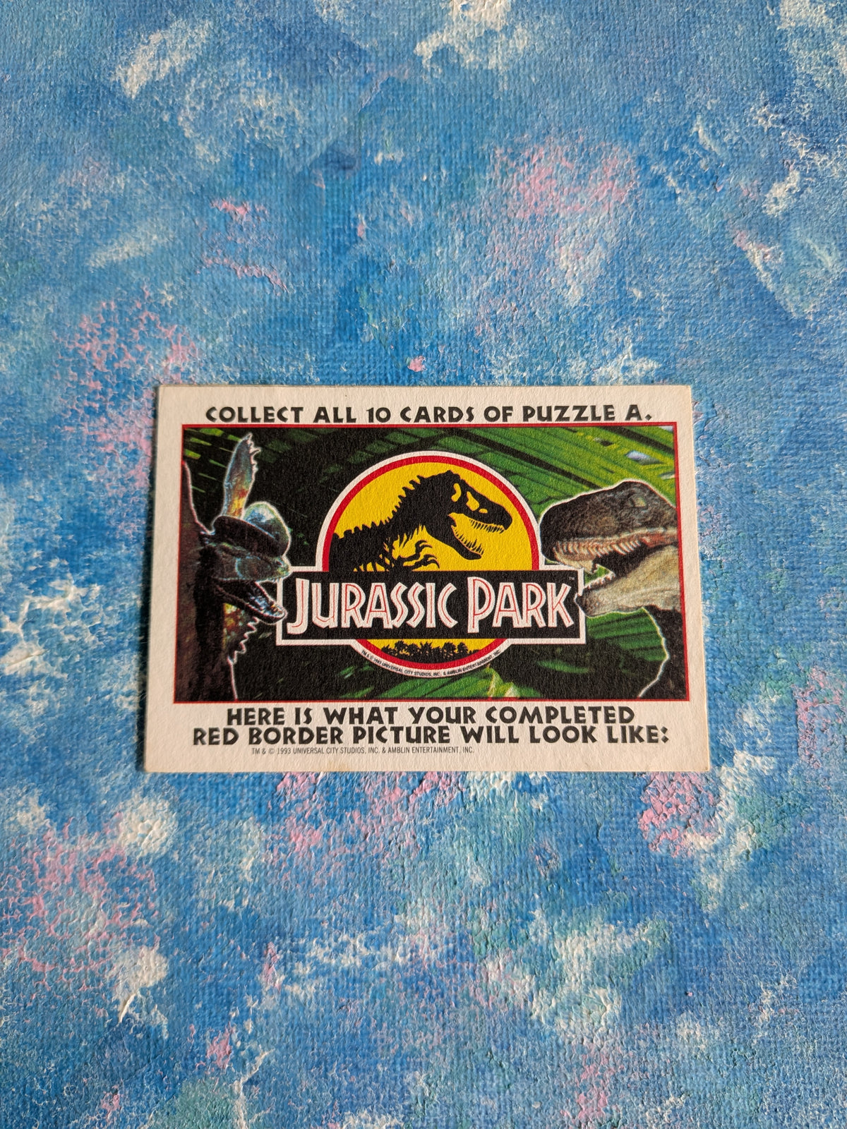 Vintage Jurassic Park Trading Card/Sticker #11 Logo - 1993