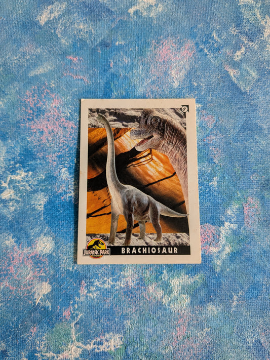 Vintage Jurassic Park Trading Card/Sticker #6 Brachiosaur - 1993
