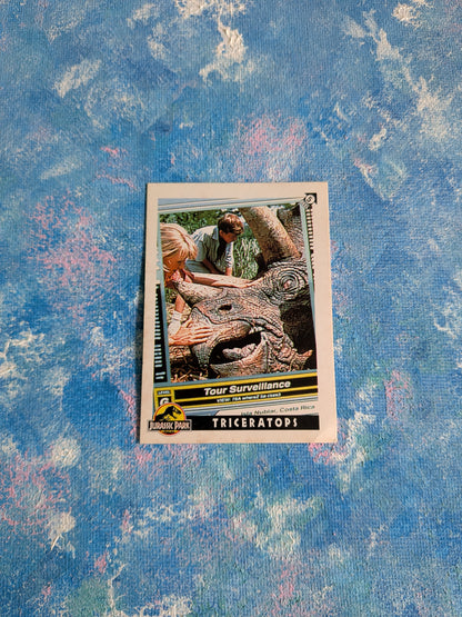 Vintage Jurassic Park Trading Card/Sticker #5 Triceratops - 1993