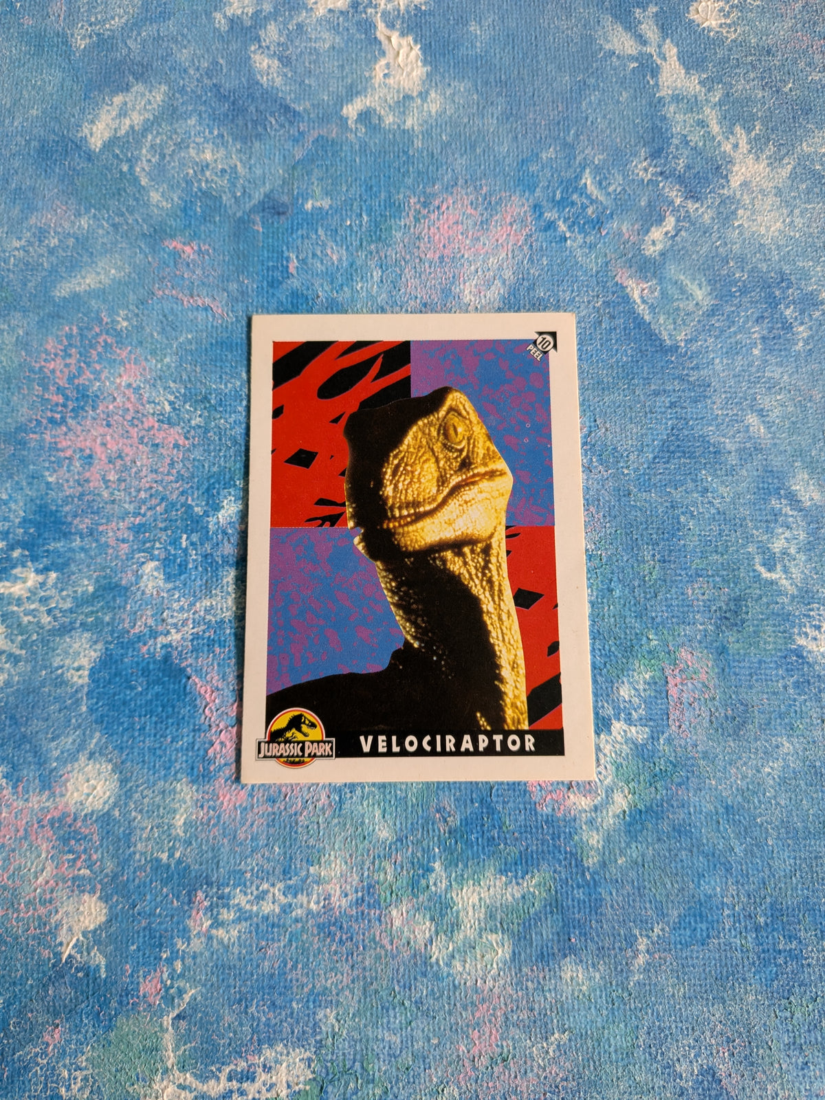 Vintage Jurassic Park Trading Card/Sticker #10 Velociraptor - 1993