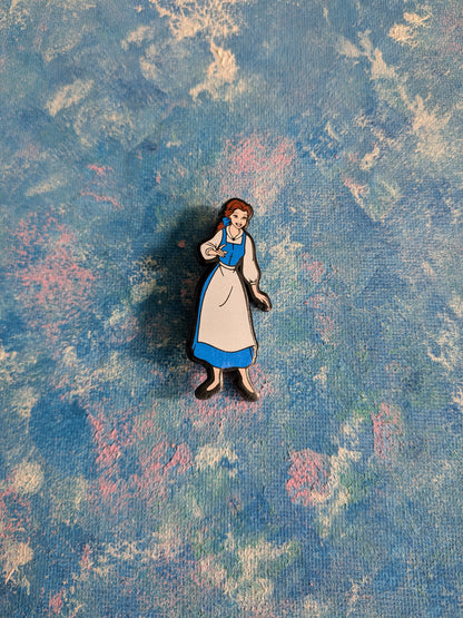 Vintage Beauty and The Beast Belle Plastic Badge - 1990s - Disney