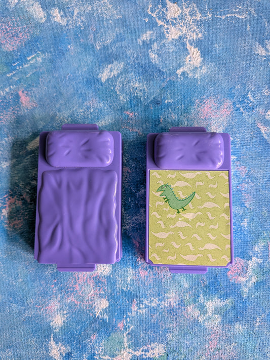Dolls House x2 Purple Plastic Beds - Unbranded