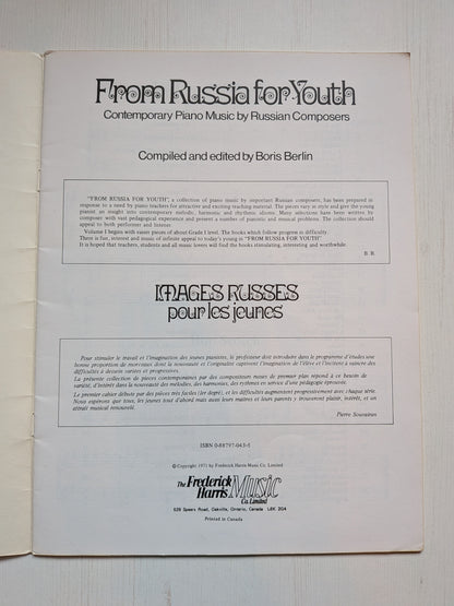 From Russia For Youth: Contemporary Piano Music by Russian Composers - 1971
