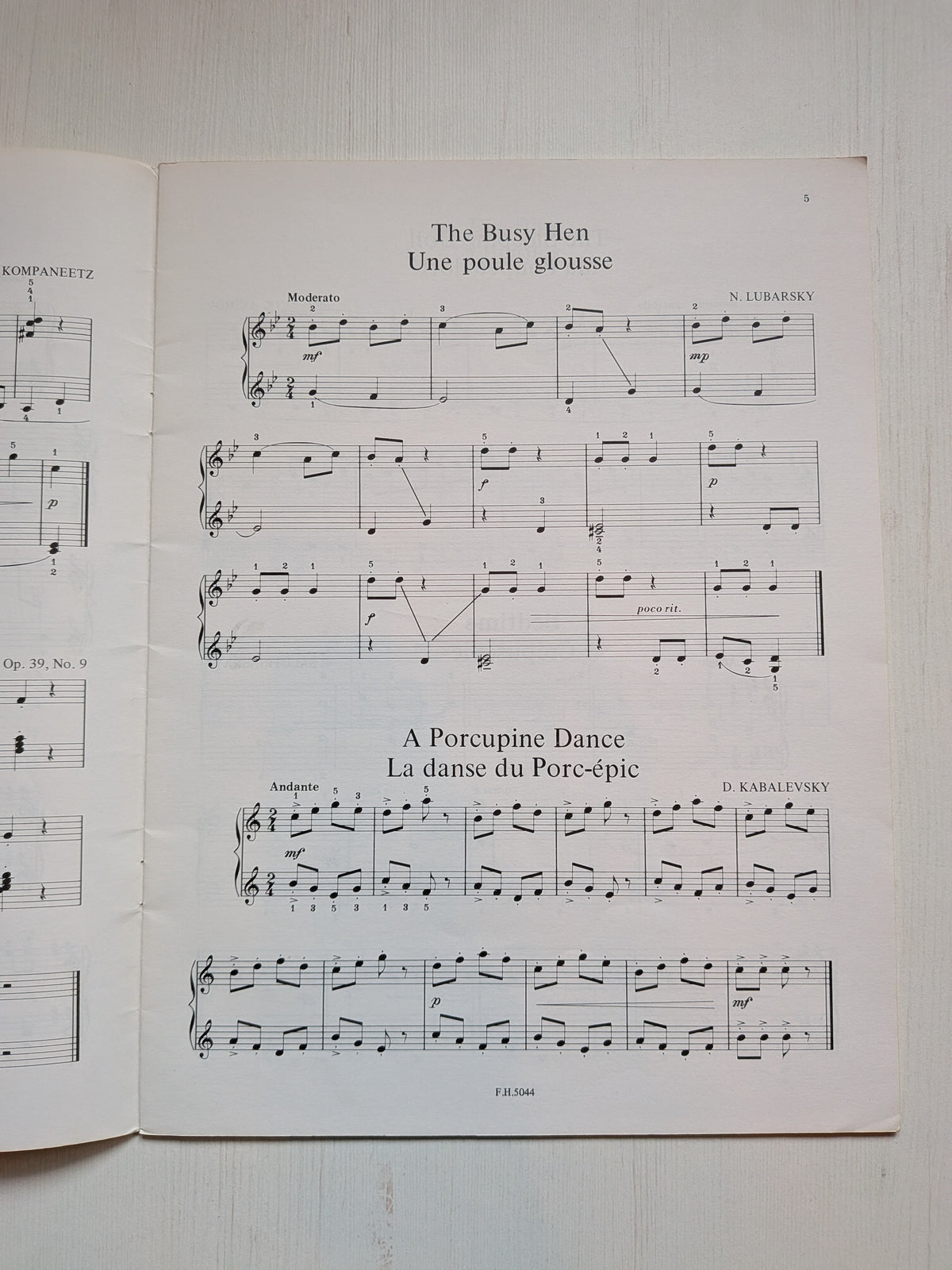 From Russia For Youth: Contemporary Piano Music by Russian Composers - 1971