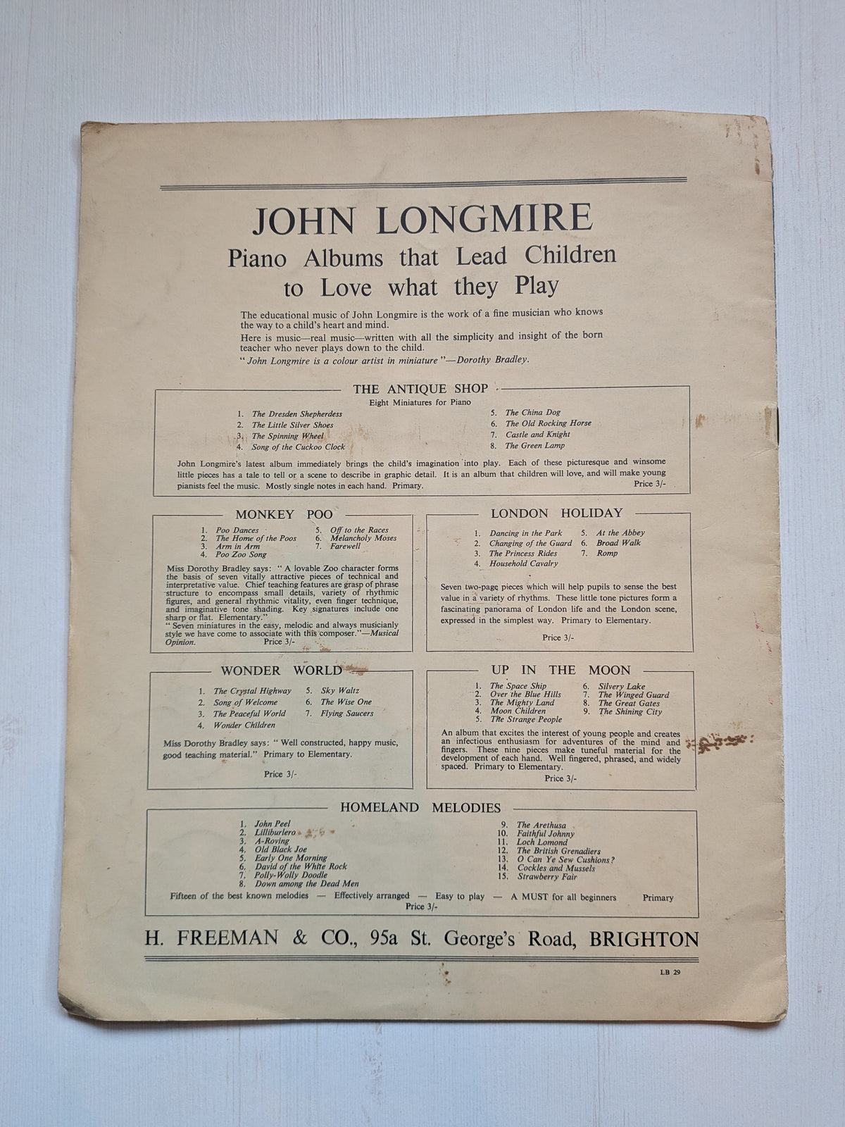 The Baker's Dozen Piano Collection by John Longmire - 1961 - H. Freeman & Co