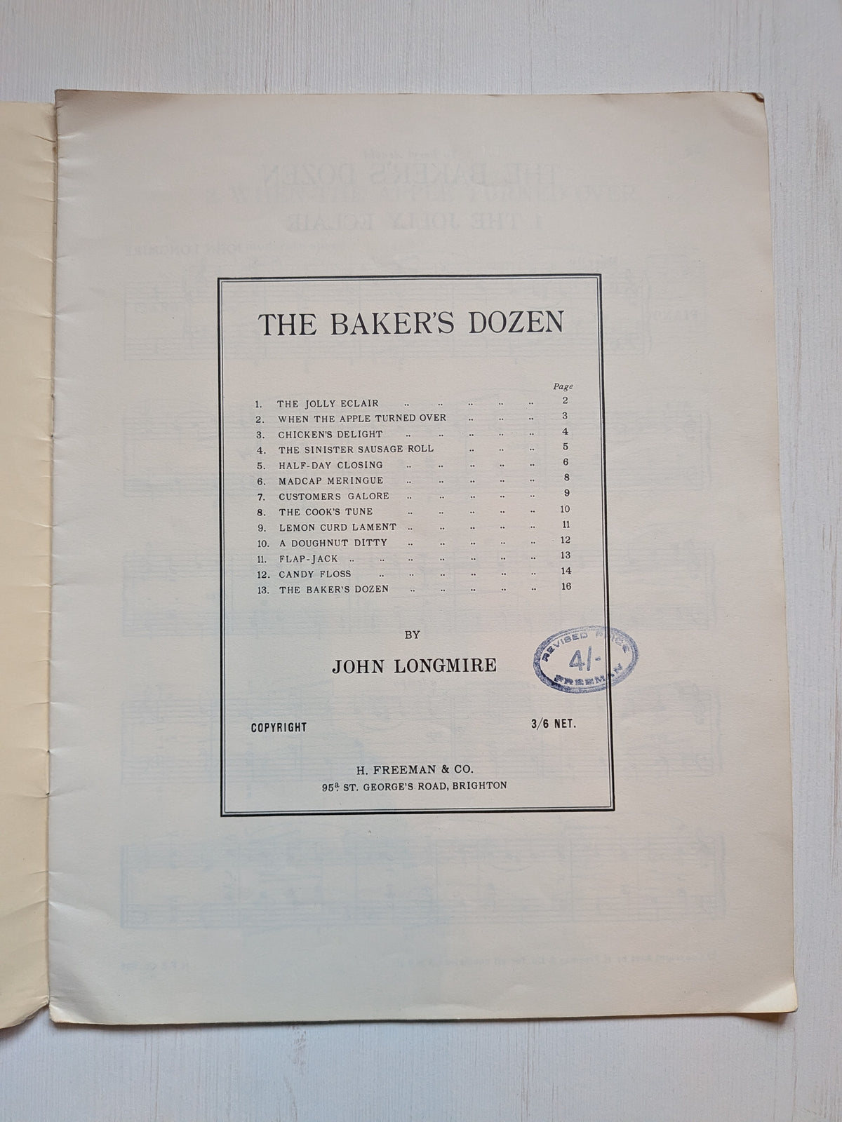 The Baker's Dozen Piano Collection by John Longmire - 1961 - H. Freeman & Co