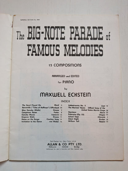 The Big-Note Parade of Famous Melodies by Maxwell Eckstein - Carl Fischer Inc.