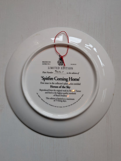Royal Doulton Spitfire's Coming Home Collector's Plate, Heroes of the Sky Series