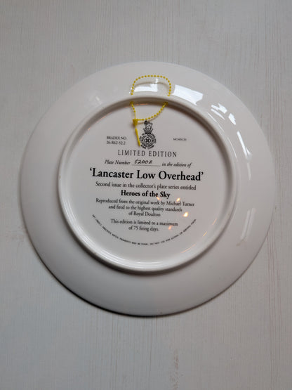 Royal Doulton Lancaster Low Overhead Collector's Plate, Heroes of the Sky Series