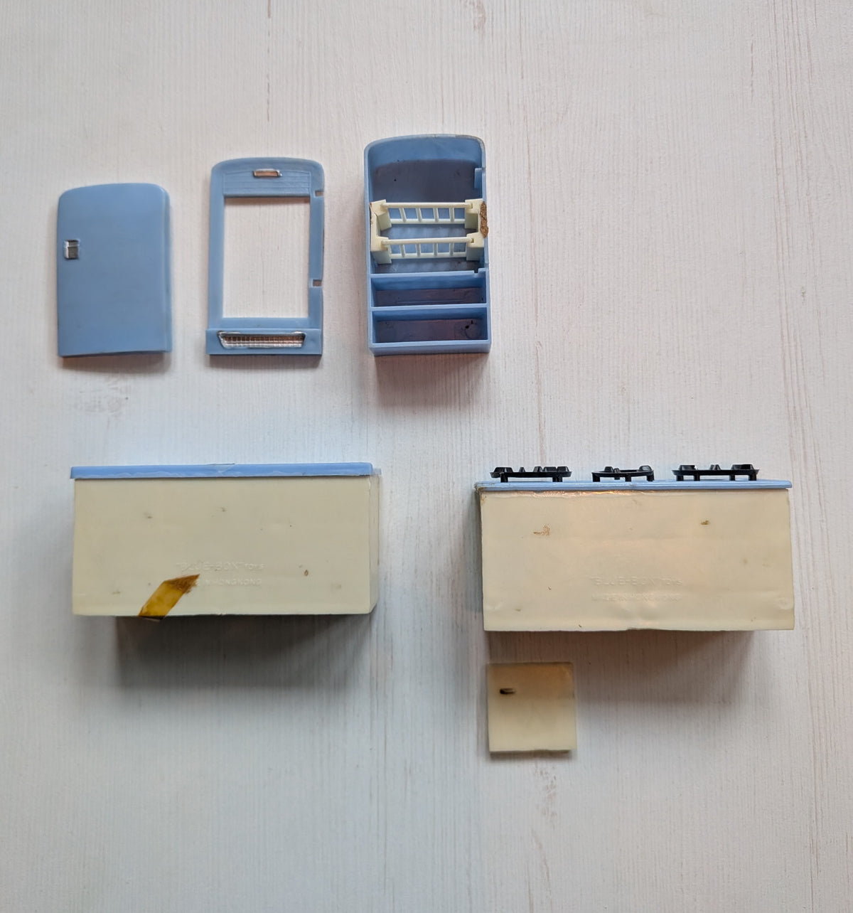 Vintage Blue Box/Woolbro Plastic Dolls House Kitchen Set, 1960s - See Details
