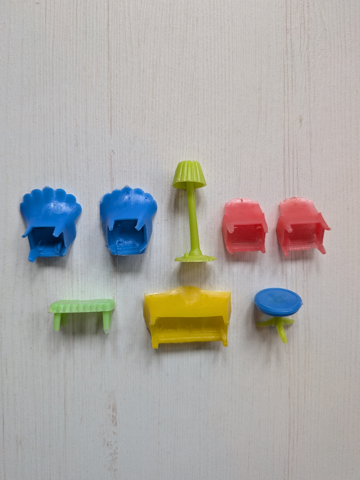 Vintage Miniature Dolls House Plastic Living Room Furniture Set