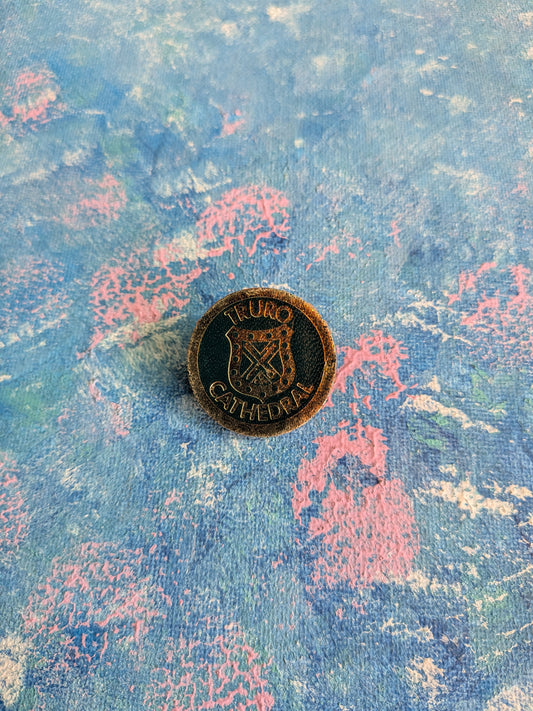 Vintage Truro Cathedral Souvenir Cork Pin Badge