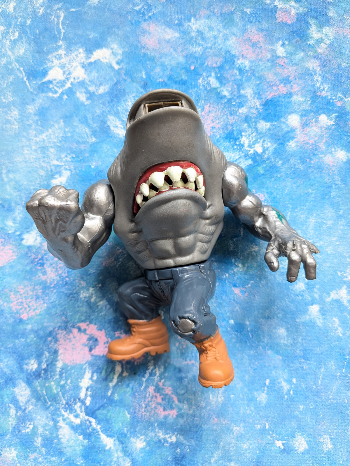 Street Sharks Jab Hammerhead Figure - 1994 - Mattel - Missing Head Piece