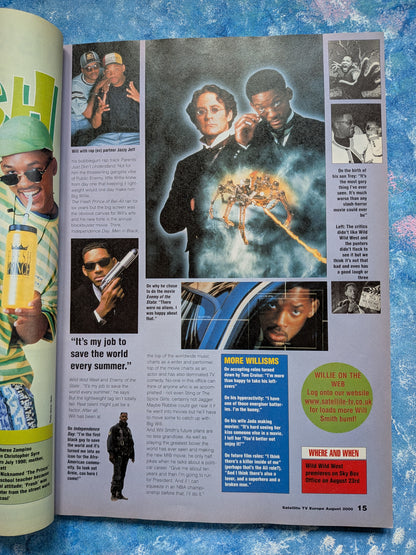 Satellite TV Europe Magazine - August 2000 - Rare Will Smith Cover Issue