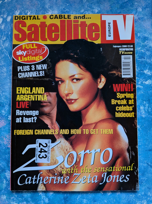 Satellite TV Europe Magazine - February 2000 - Catherine Zeta Jones Zorro Cover