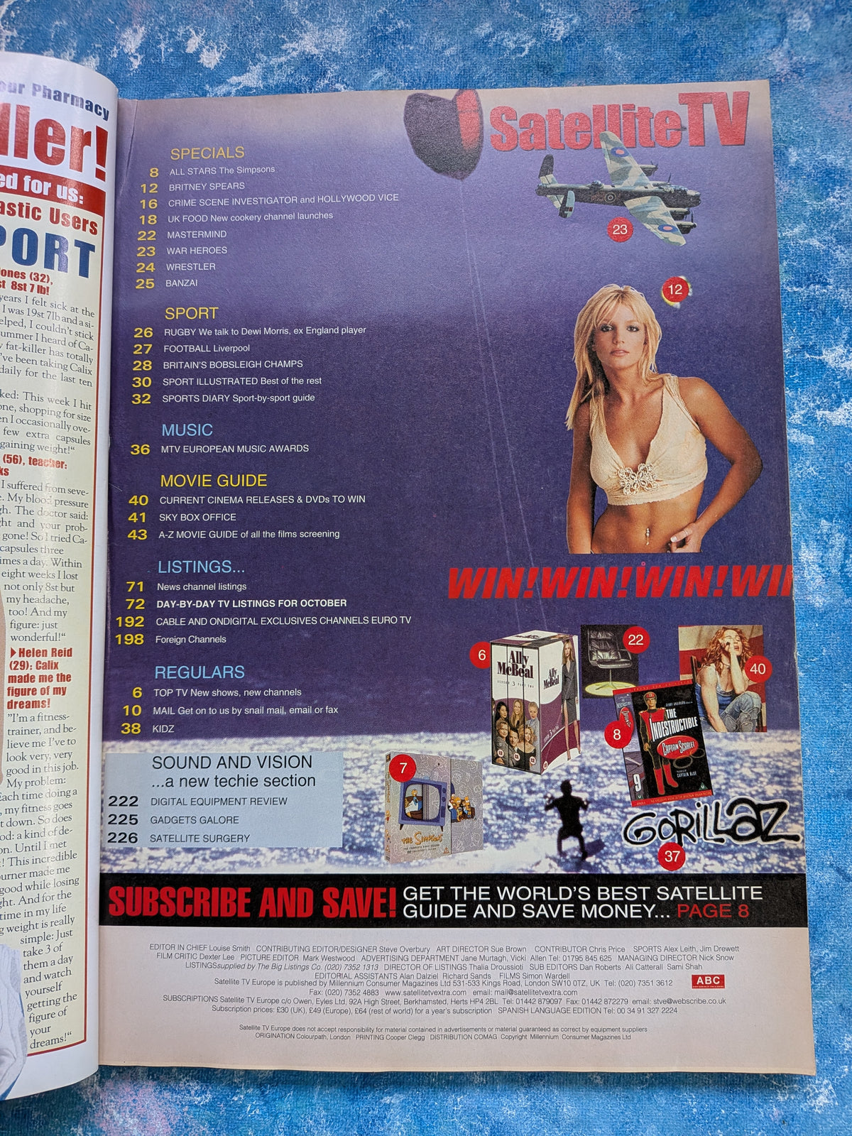 Satellite TV Europe Magazine - November 2001 - Rare Britney Spears Cover Issue