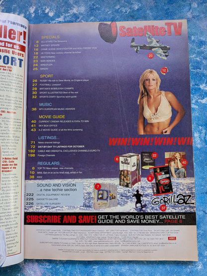 Satellite TV Europe Magazine - November 2001 - Rare Britney Spears Cover Issue