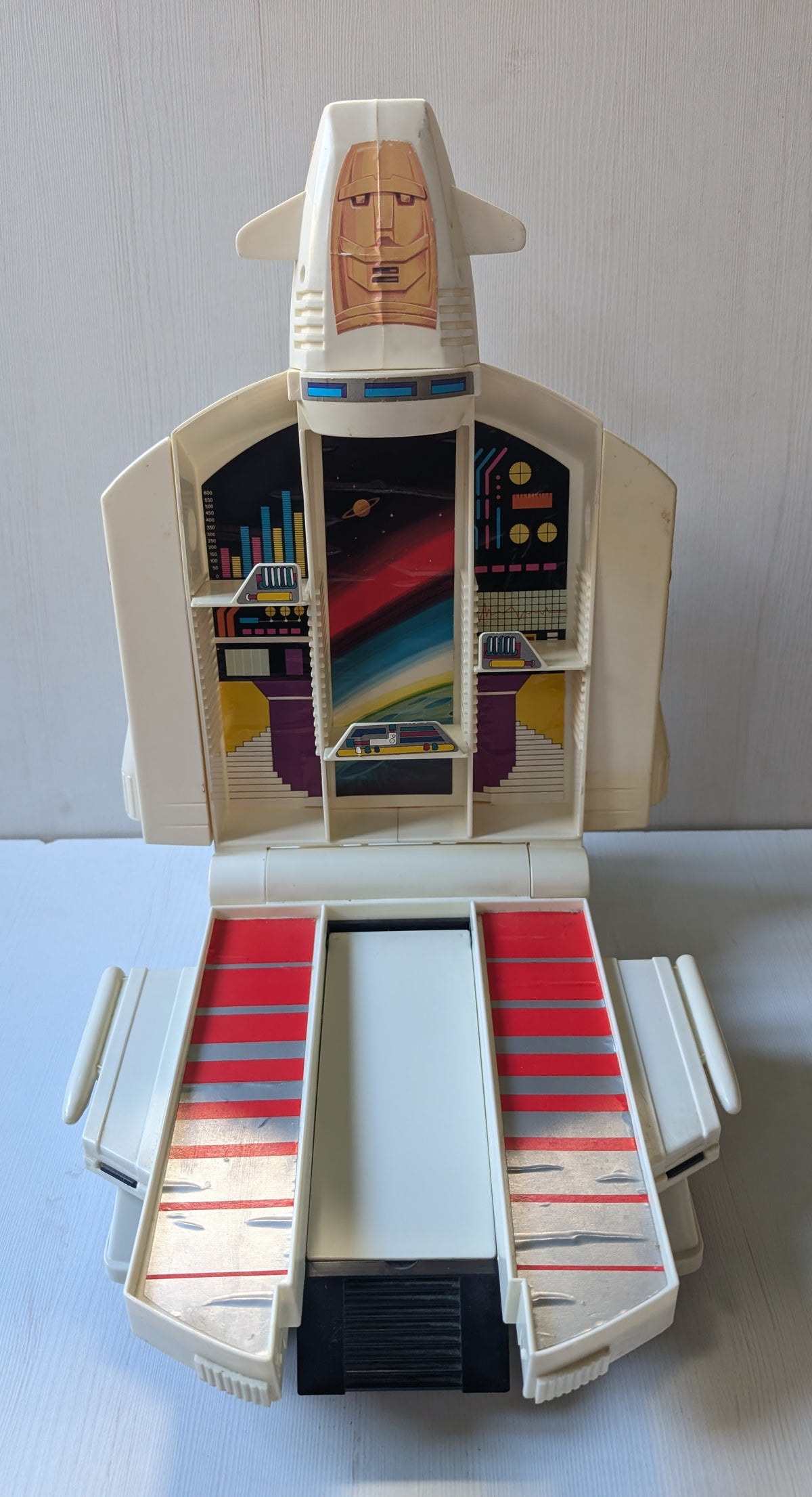 Vintage GoBots Transformers Andro Base Space Shuttle Carry Case, 1985, Blue Box