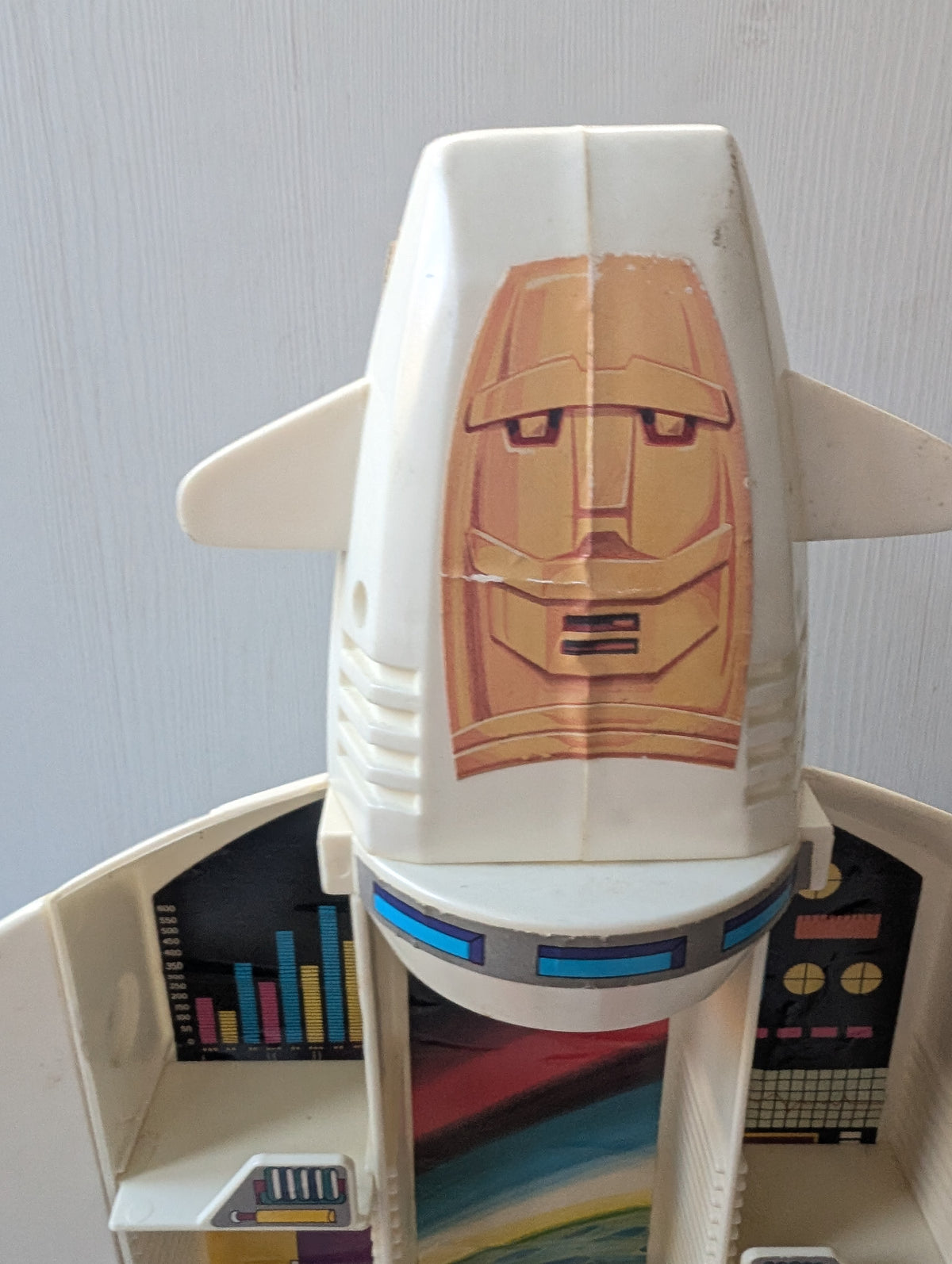 Vintage GoBots Transformers Andro Base Space Shuttle Carry Case, 1985, Blue Box