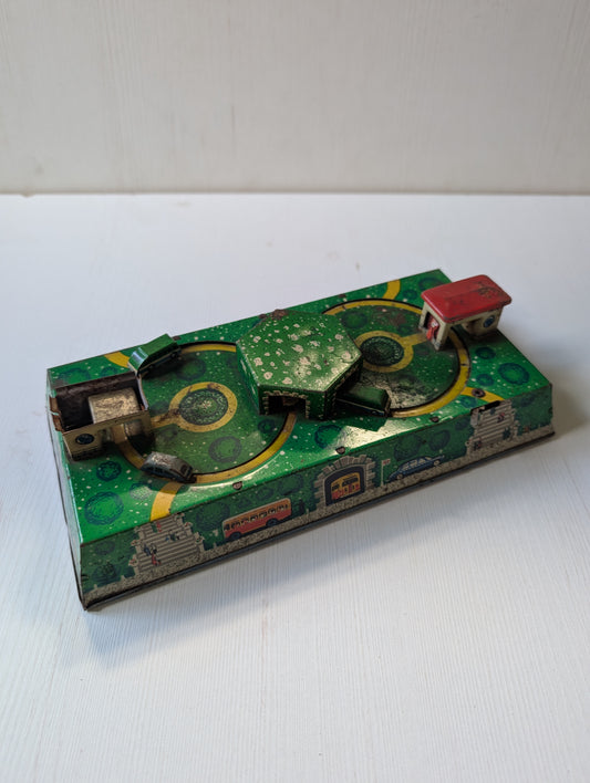 Vintage Russian Tin Clockwork Car/Bus Station Wind-Up Toy - 1950s - See Details