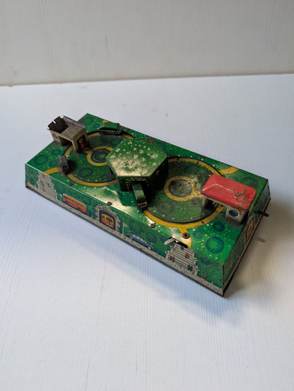 Vintage Russian Tin Clockwork Car/Bus Station Wind-Up Toy - 1950s - See Details