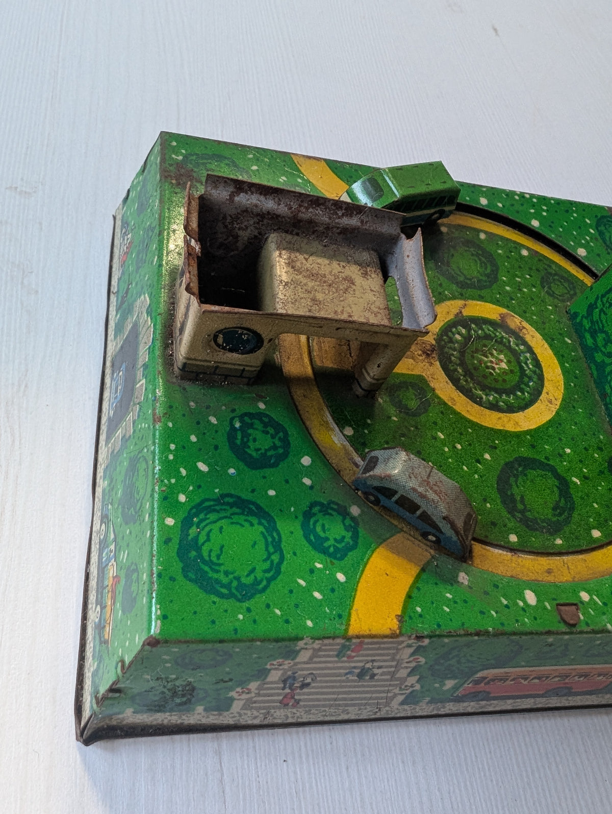Vintage Russian Tin Clockwork Car/Bus Station Wind-Up Toy - 1950s - See Details