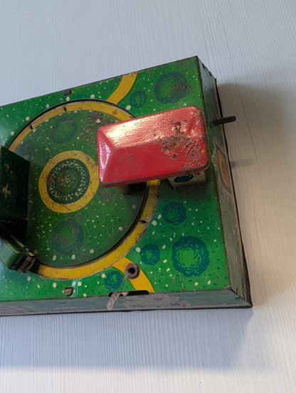 Vintage Russian Tin Clockwork Car/Bus Station Wind-Up Toy - 1950s - See Details