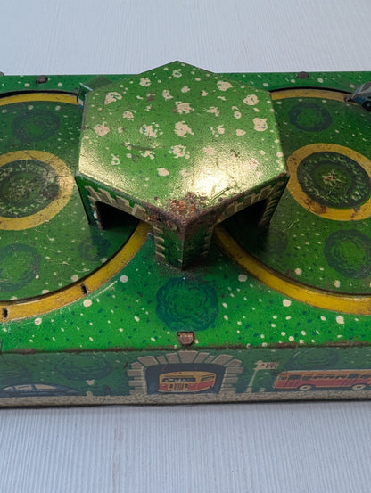 Vintage Russian Tin Clockwork Car/Bus Station Wind-Up Toy - 1950s - See Details
