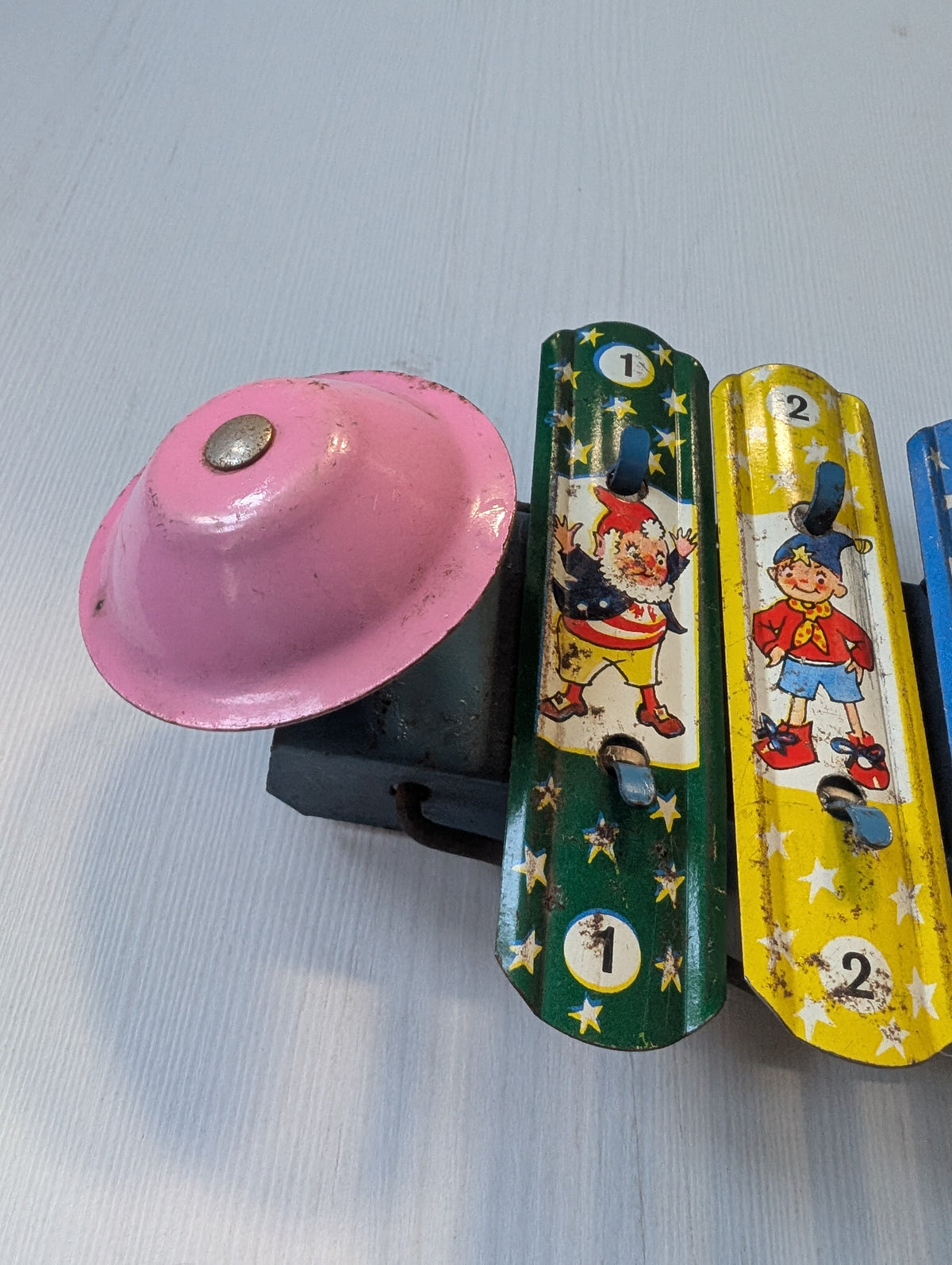 Vintage Enid Blyton Noddy Tinplate Xylophone Toy - 1960 - See Details