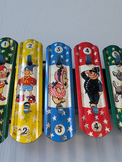 Vintage Enid Blyton Noddy Tinplate Xylophone Toy - 1960 - See Details
