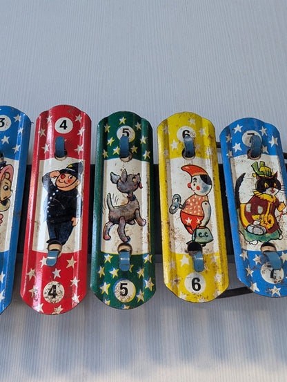 Vintage Enid Blyton Noddy Tinplate Xylophone Toy - 1960 - See Details