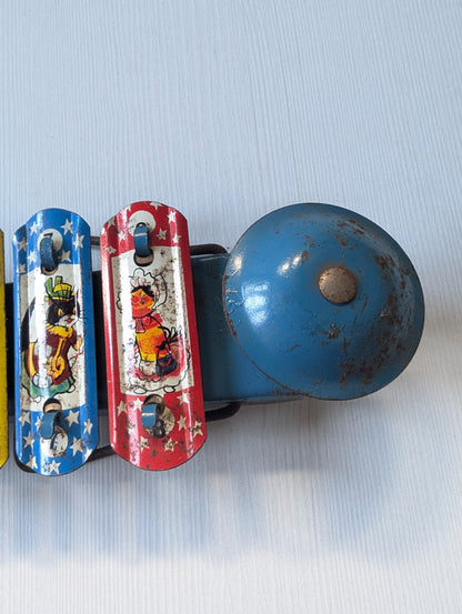 Vintage Enid Blyton Noddy Tinplate Xylophone Toy - 1960 - See Details