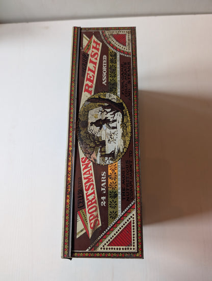 Vintage Sportsmans Relish Lithographed Tin (Empty) - Huntley, Boorne & Stevens
