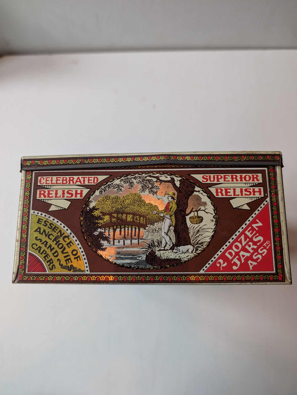 Vintage Sportsmans Relish Lithographed Tin (Empty) - Huntley, Boorne & Stevens