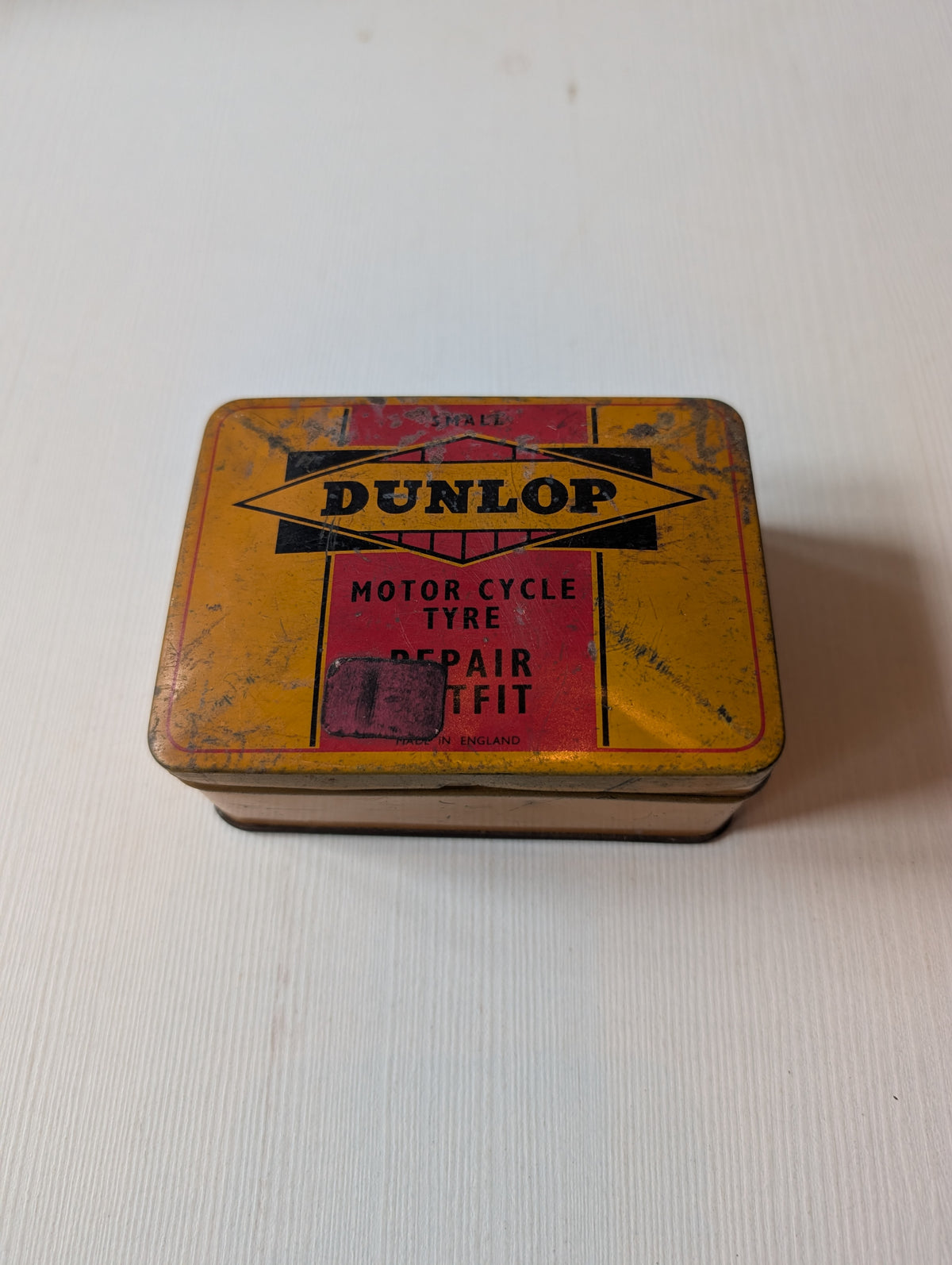 Vintage Dunlop Small Motor Cycle Tyre Repair Outfit Tin (Empty) - 1950s Approx