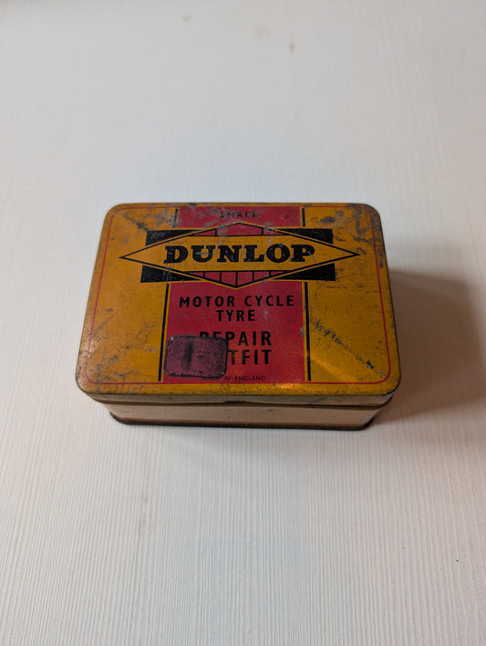 Vintage Dunlop Small Motor Cycle Tyre Repair Outfit Tin (Empty) - 1950s Approx
