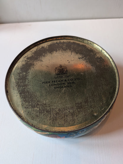 Vintage Peek Frean & Co Sea Shell/Ocean Life Pattern Biscuit Tin (Empty) - 1950s