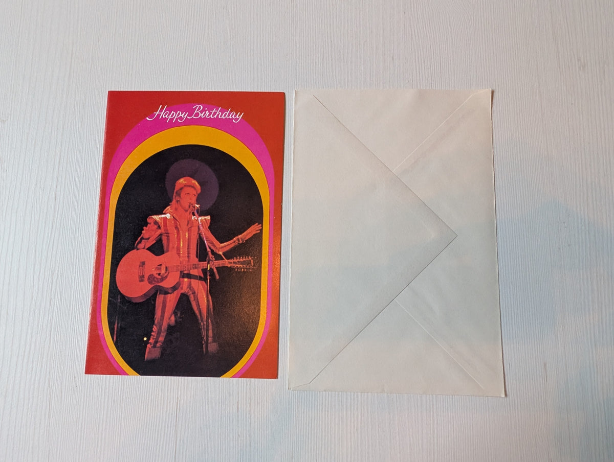Vintage David Bowie Ziggy Stardust Birthday Card + Envelope - Unused