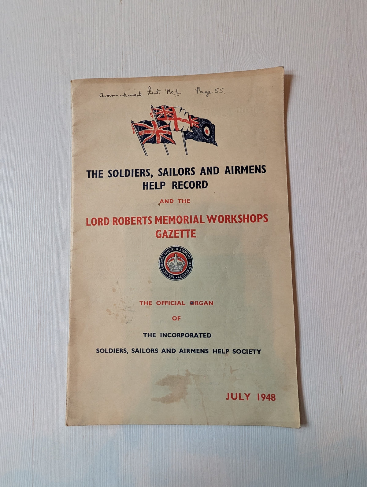 The Soldiers, Sailors and Airmens Help Record - July 1948