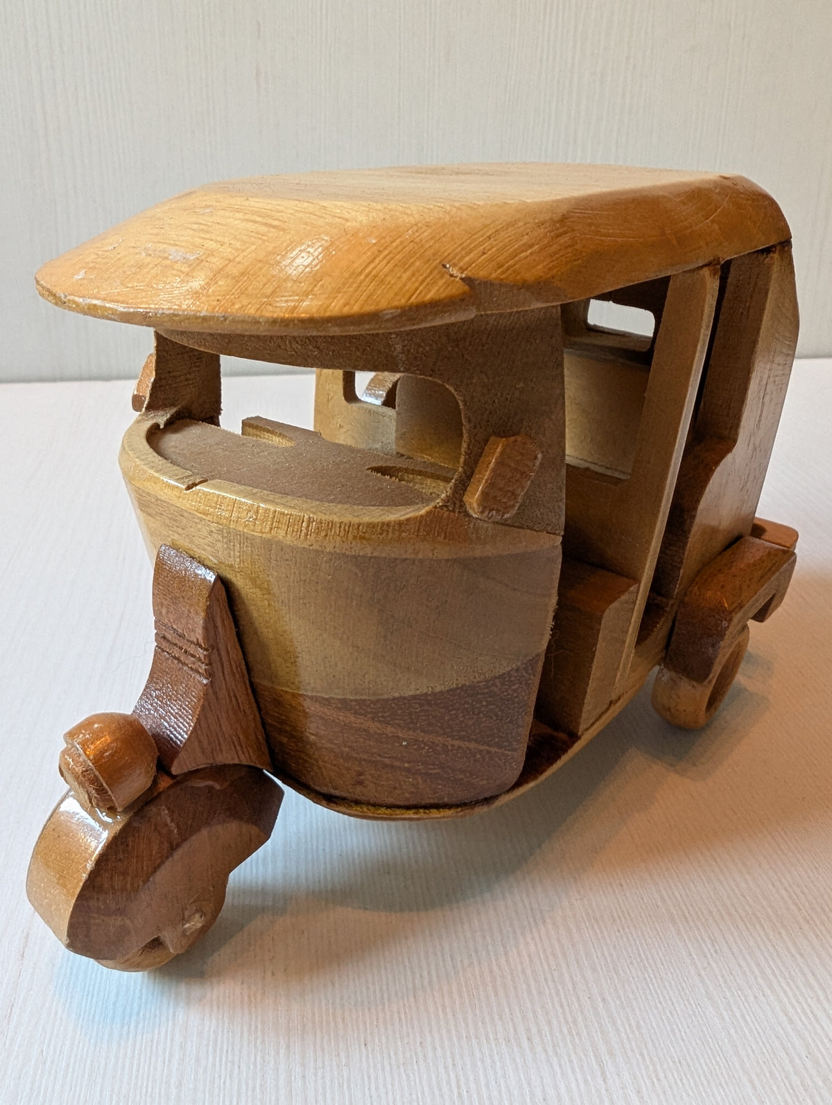 Vintage Wooden Tuk-Tuk/Auto-Rickshaw Toy Vehicle
