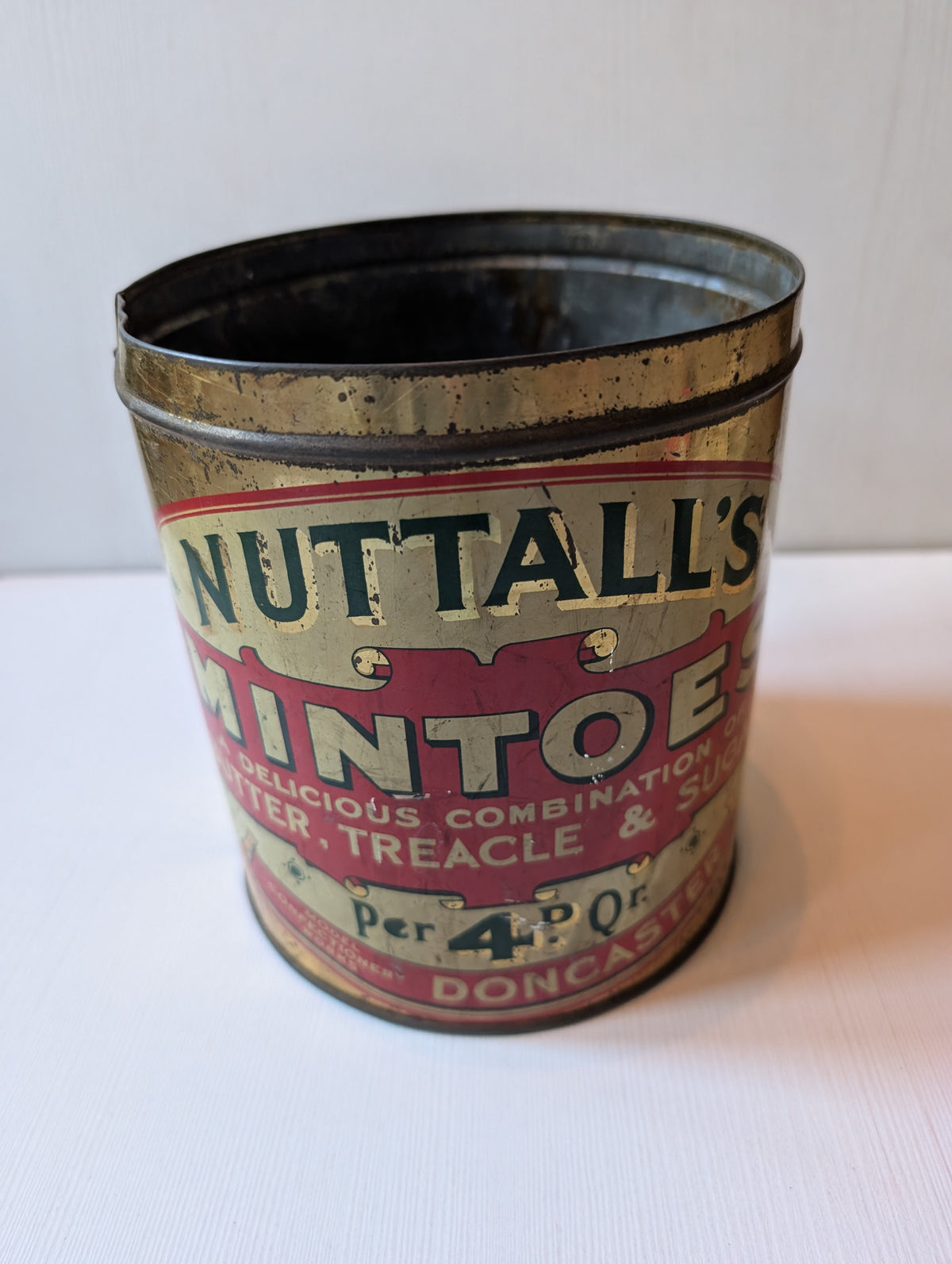 Vintage Nuttall's Mintoes Large Sweets Tin (Empty) - 1950's Approx, No Lid