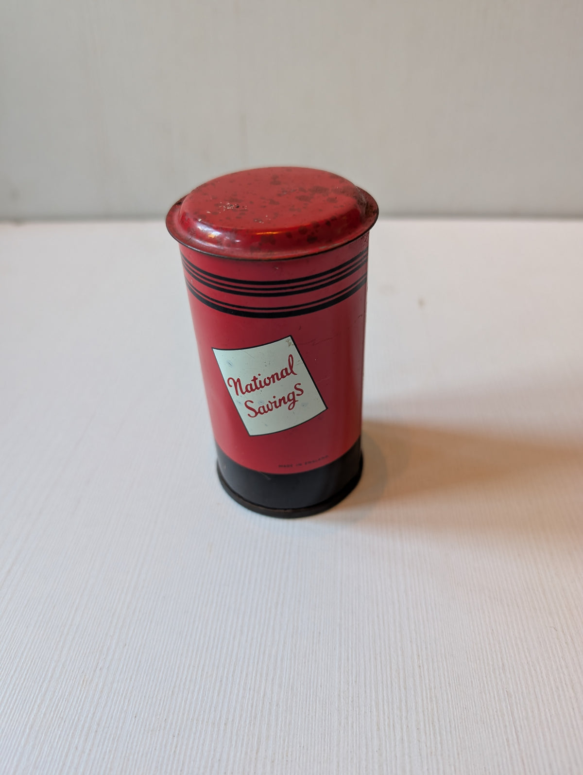 Vintage National Savings Post Office Pillar Money Box Tin - 1950s