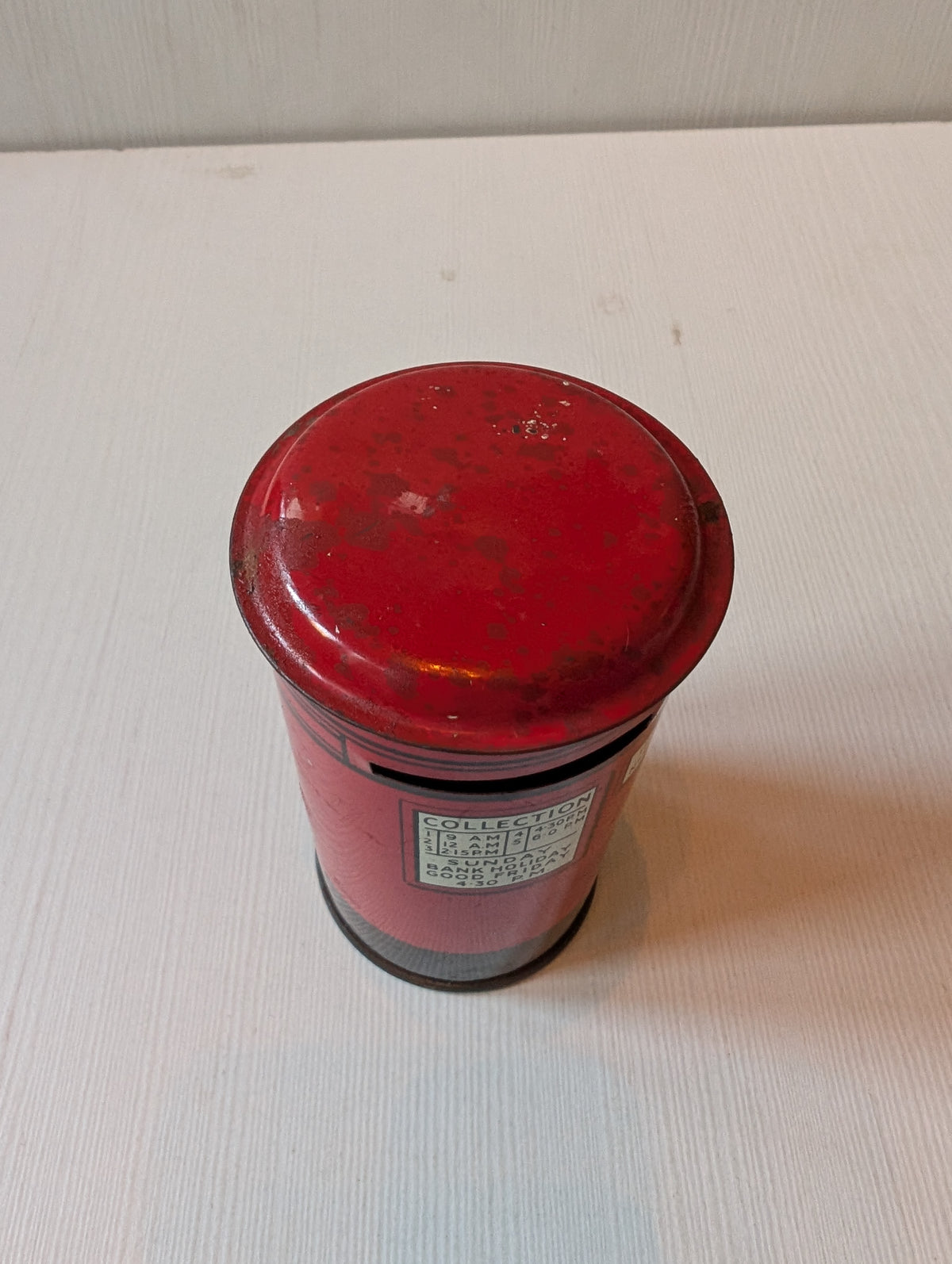 Vintage National Savings Post Office Pillar Money Box Tin - 1950s