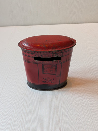 Vintage Chad Valley Harborne No. 10012 Post Office Pillar Box Money Tin - 1950s