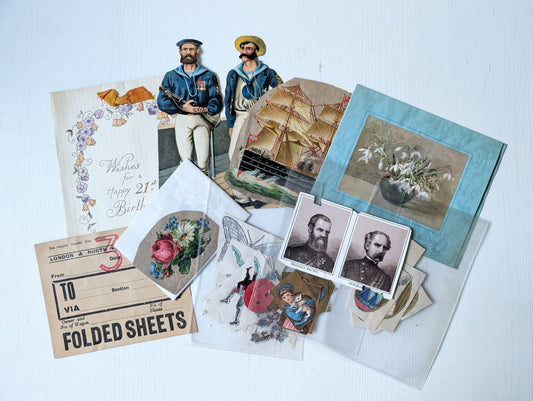 Antique and Vintage Paper Ephemera Bundle - x10 Pieces For Scrapbooking/Crafts #5