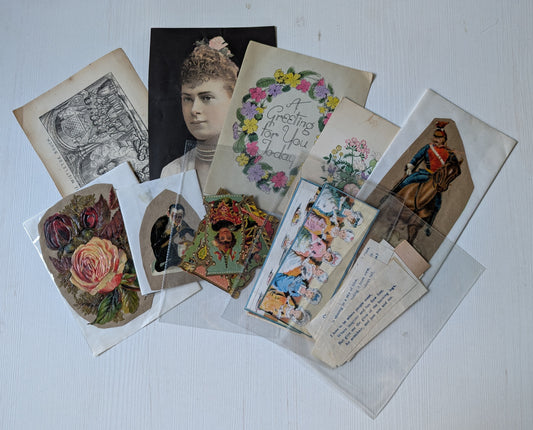Antique and Vintage Paper Ephemera Bundle - x10 Pieces For Scrapbooking/Crafts #4