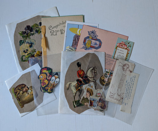 Antique and Vintage Paper Ephemera Bundle - x10 Pieces For Scrapbooking/Crafts #2
