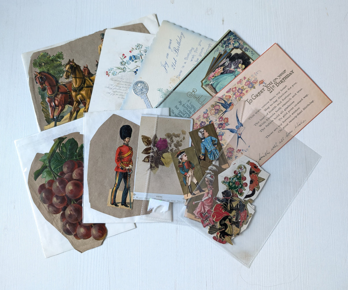 Antique and Vintage Paper Ephemera Bundle - x10 Pieces For Scrapbooking/Crafts #1