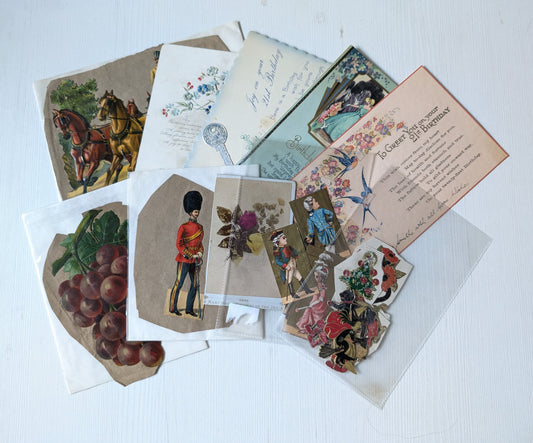 Antique and Vintage Paper Ephemera Bundle - x10 Pieces For Scrapbooking/Crafts #1